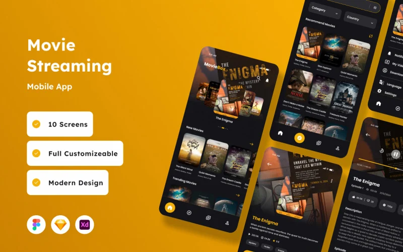 MovieBox home screen showing trending movies and TV shows